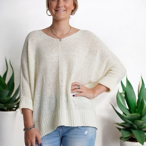 New Main Strip Dolman Sleeve Hi and Low Sweater - Picture 11 of 16